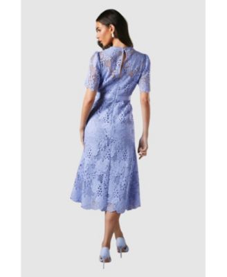 Women's Lace Midi Dress With Bow Belt