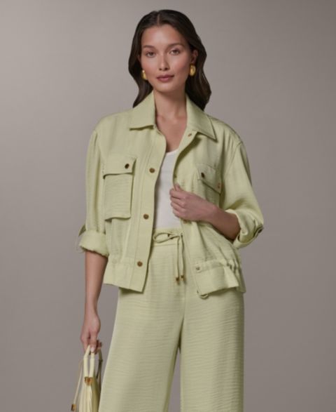 Женские куртки Donna Karan New York Collared Jacket, Regular & Petite