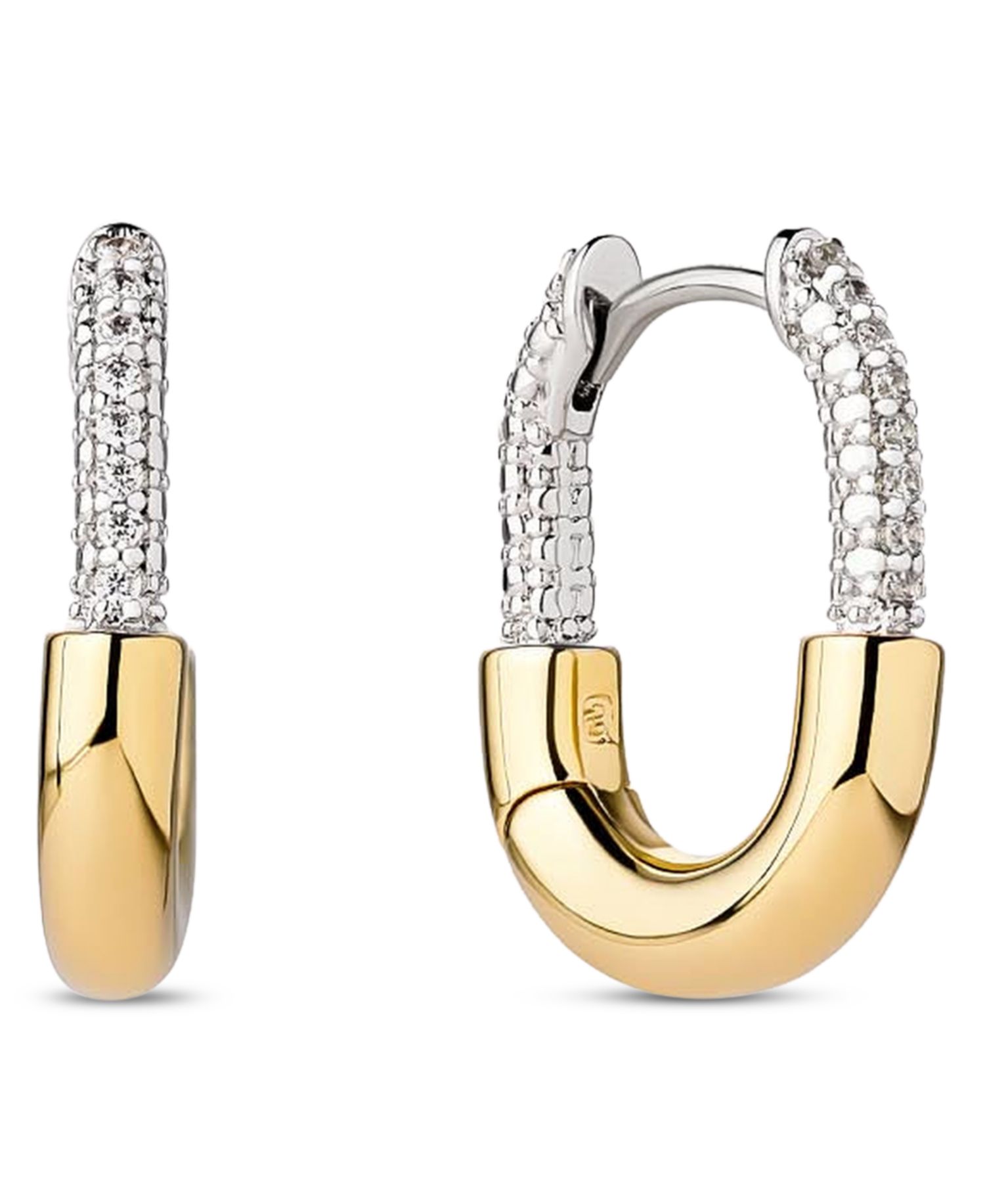 Brynley Two-Tone Mini Micropave Hoop Earrings