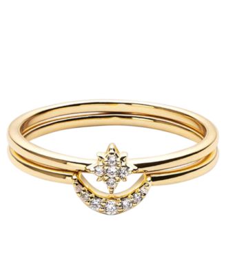 Ana Luisa Sky Set Gold-Plated Moon and Star Rings - Gold 85$