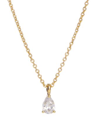 Elise Gold-Plated Delicate Solitaire Pendant Necklace