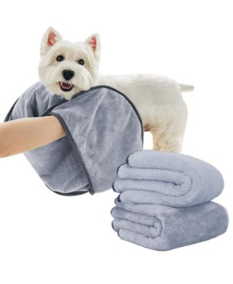 2 Piece Pet Bathing Kit with Washing Gloves and Quick Drying Towel