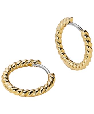 Gold Twist Huggie Hoop Earrings