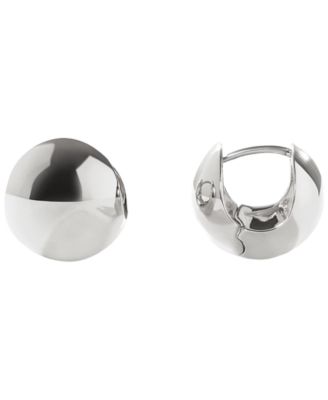 Abby Mini Silver Sphere Hoop Earrings