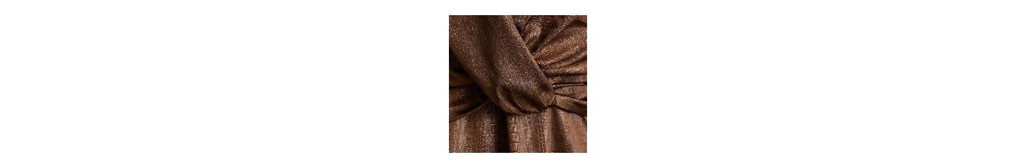Women's Leather Look Twist Front Midi Dress
