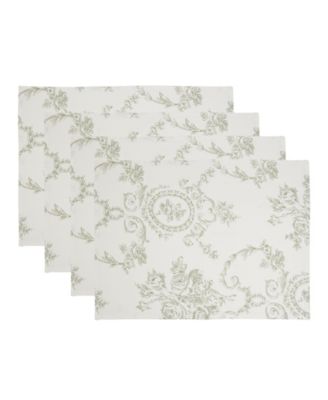 Floral Toile Linen Blend Placemats, Set of 4