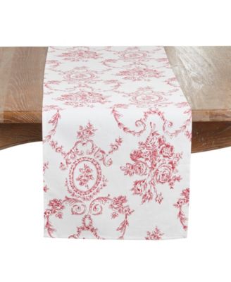 Ornate Floral Linen Blend Table Runner, 16" x 72"