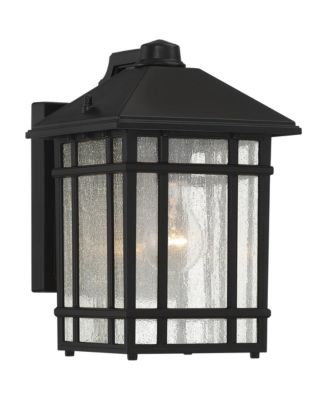Mission Outdoor Wall Light Fixture Dusk to Dawn  Frosted Seedy Glass Panels for Exterior House Porch