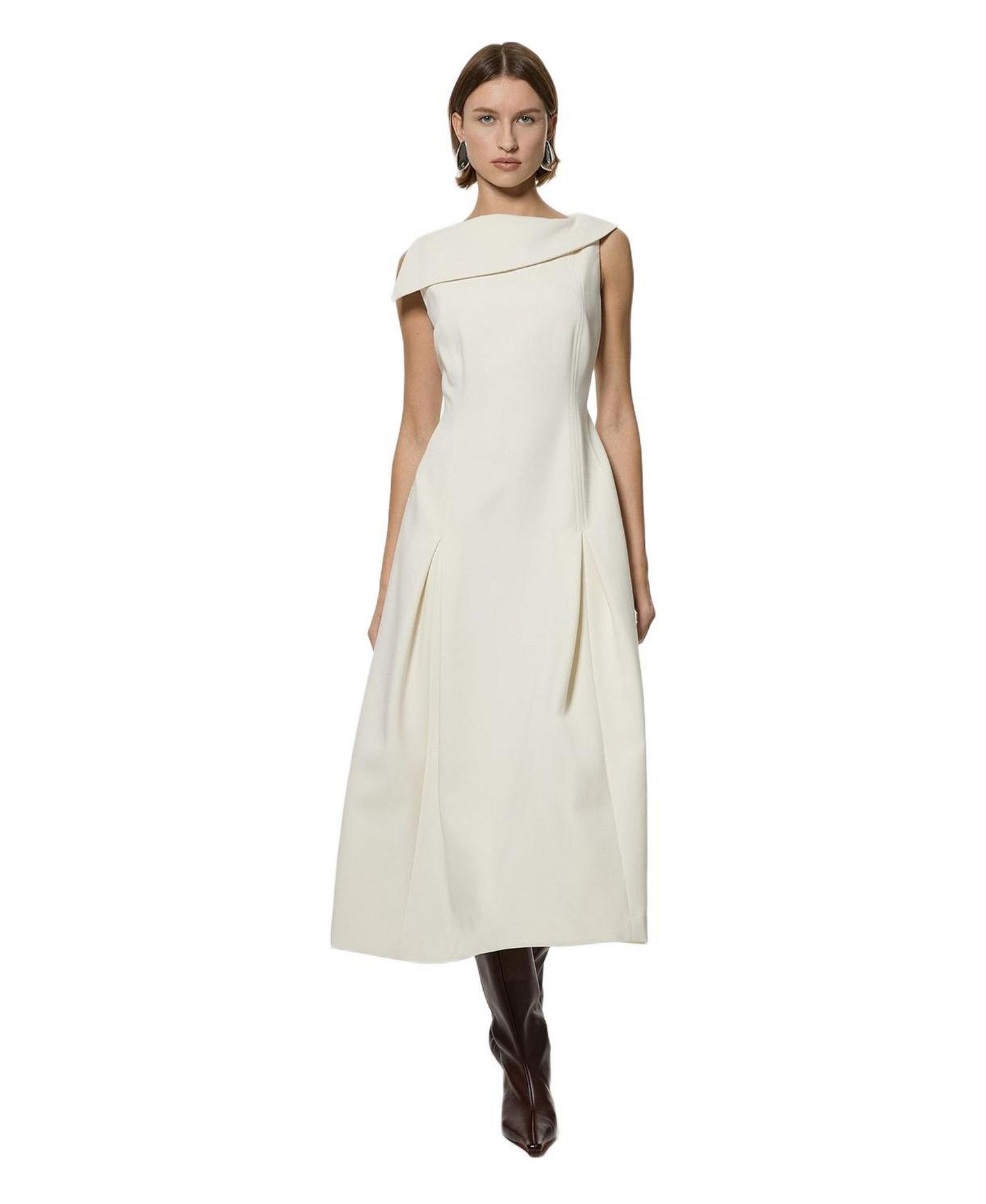 Women's Asymmetric Neck Tailored Dress