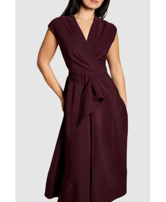 Women's Belted Crepe Dress