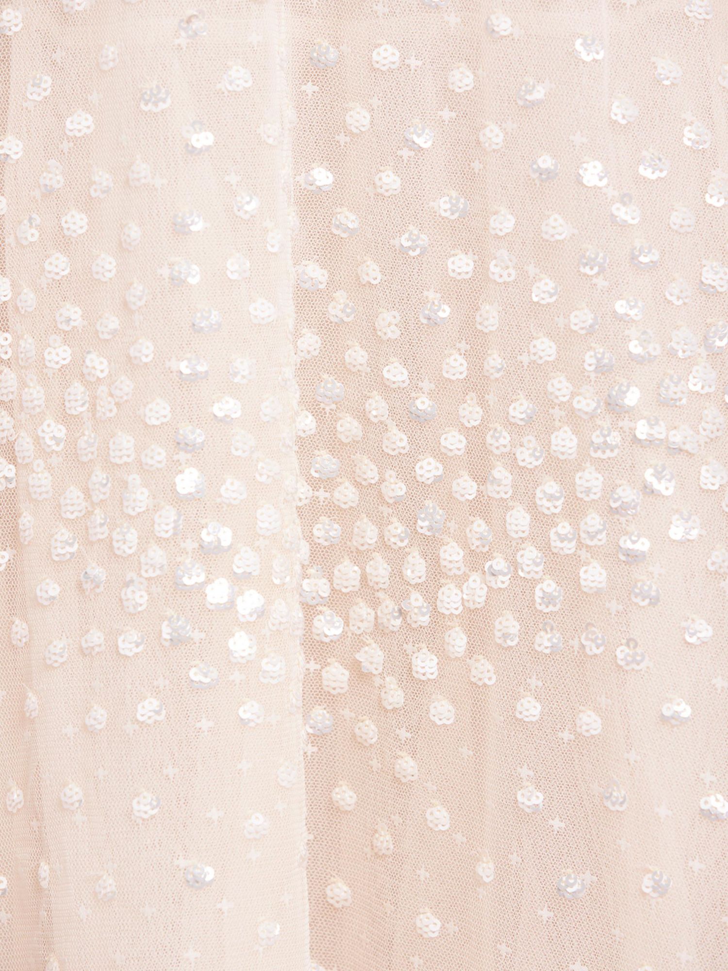 Women's Scallop Sequin Cape Ankle Gown