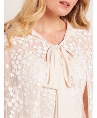 Women's Scatter Blossom Hooded Long Cape