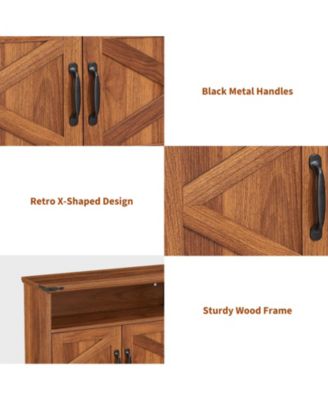 Farmhouse Wall Cabinet with Barn Doors and Adjustable Shelf, 25 in Wide Bathroom Storage Organizer for Bath, Laundry and Entryway