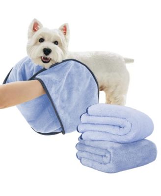 Aronkl 2 Piece Pet Bathing Kit with Washing Gloves and Quick Drying Towel - Blue 53$