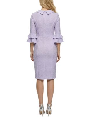 Petite 3/4 Sleeve Shawl Collar Dress