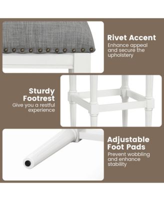 4PCS Upholstered 3-Height Bar Stool Versatile Kitchen Dining Stool