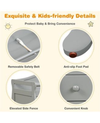 Baby Changing Table with 3 Storage Drawers and Safety Belt