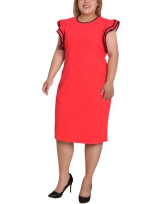 Plus Size Ruffle-Sleeve Dress