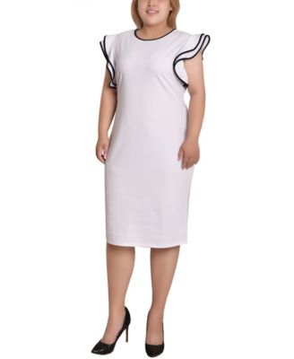 Plus Size Ruffle-Sleeve Dress