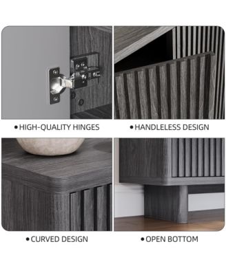 2 Piece 5 Tier Shoe Cabinet Set with Fluted Doors and Adjustable Shelves, Entryway Hallway Storage Organizer