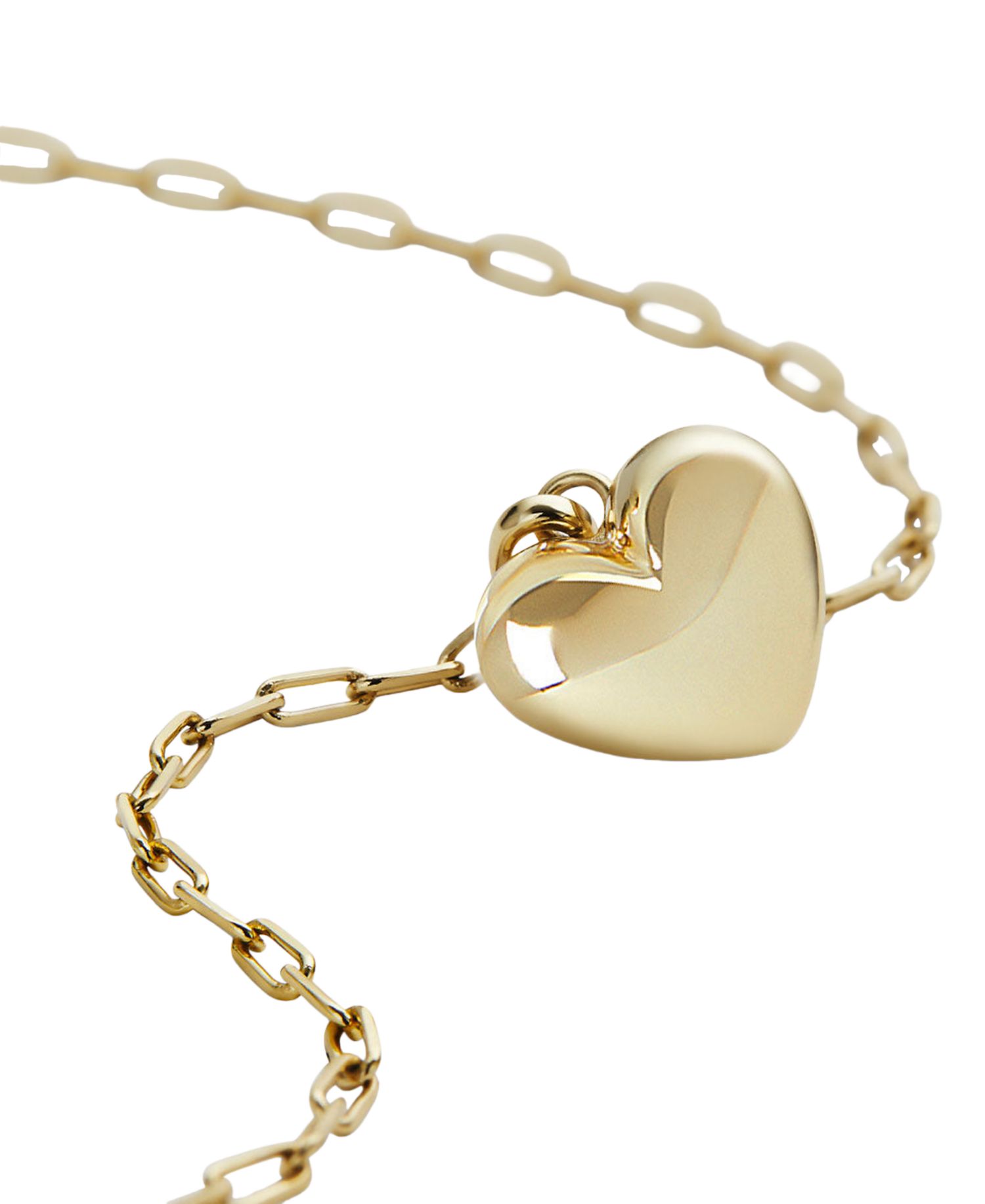 Lev Puffed Gold-Plated Heart Necklace