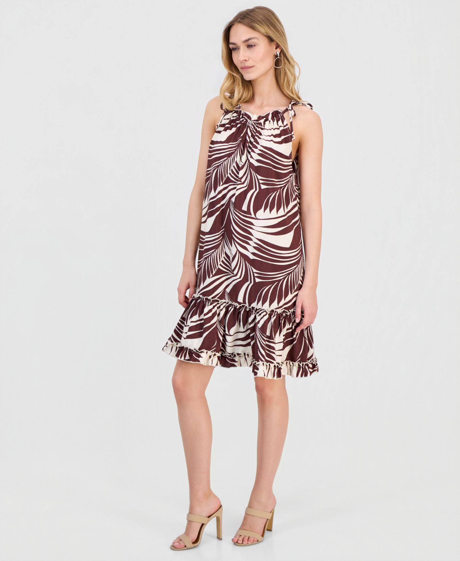 Women's Printed Halter A-Line Dress