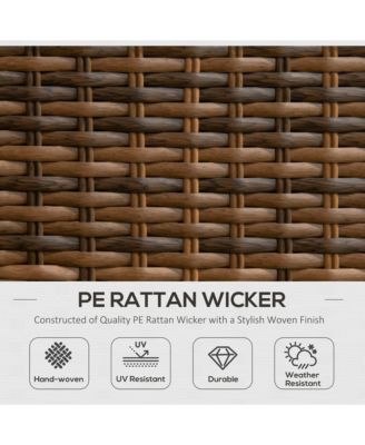 4 Piece PE Wicker Patio Furniture Set, Conversation Set with 2 360° Swivel Rocking Armchairs, 1 Loveseat Sofa, Thick Cushions and Glass Table Top Table, Gray