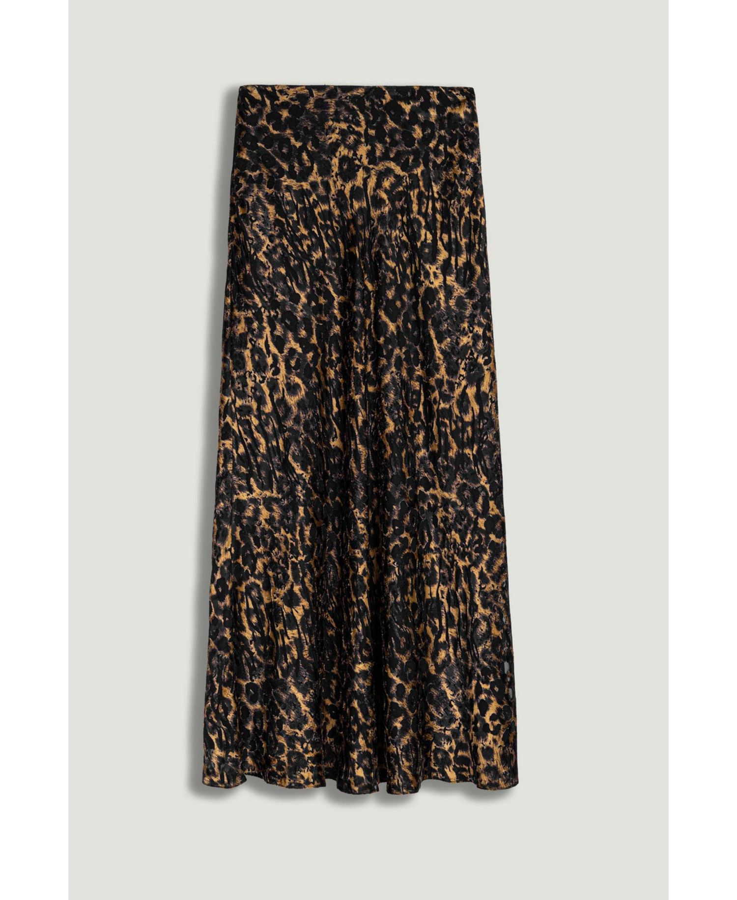 Women's Printed Leopard Midi Skirt