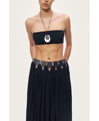 Women's Pleated Ring-Detail Midi Skirt