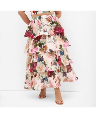 Women's Bianka Bloom Print Tiered Skirt