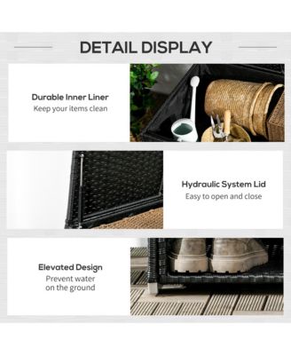 Deck Box w/ Outdoor Towel/Shoe Rack, Inner Liner,