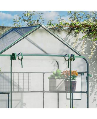 56" x 29" x 77" Small Walk-in house w/3 Tier Shleves, Windows