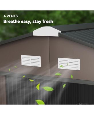 11' x 13' Storage Shed Garden Tool House w/ Vents Doors