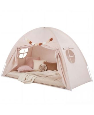 Indoor Twin Size Kids Tent with Canopy and 2 Mesh Windows