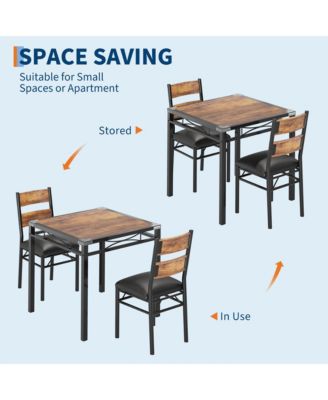 2-Person Dining Table Set with Padded Chairs and Corner Guards