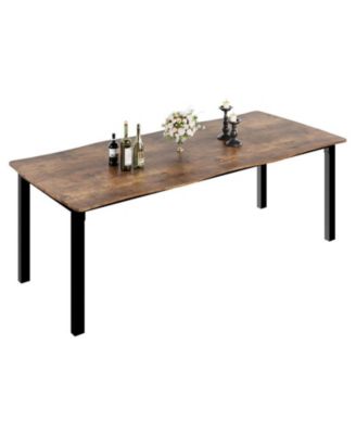 6-8 Person Modern Wooden Dining Table with Wave Edge