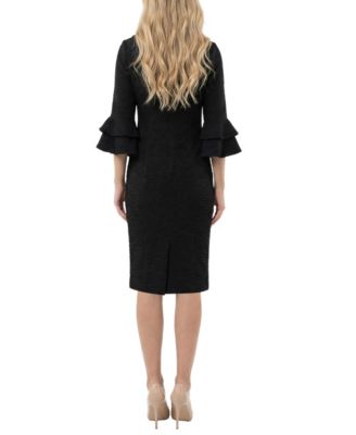 Women's 3/4-Sleeve Shawl Collar Dress