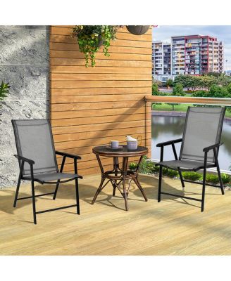 Set of 6 Outdoor Patio Folding Chairs Camping Deck Garden Pool Beach W/Armrest