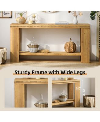 63" Boho Console Table - Rustic Farmhouse Sofa/Entry Table