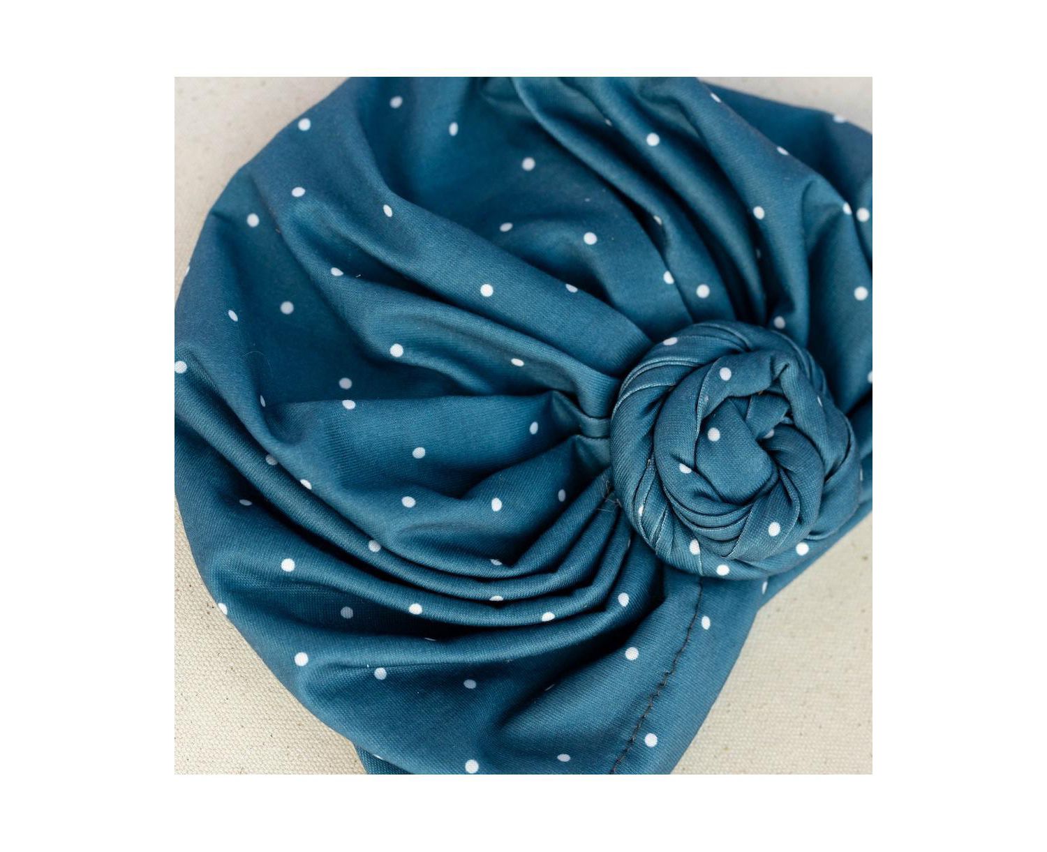 Women's Luxe Bamboo Hope Turban Dark Jade Polka Dot