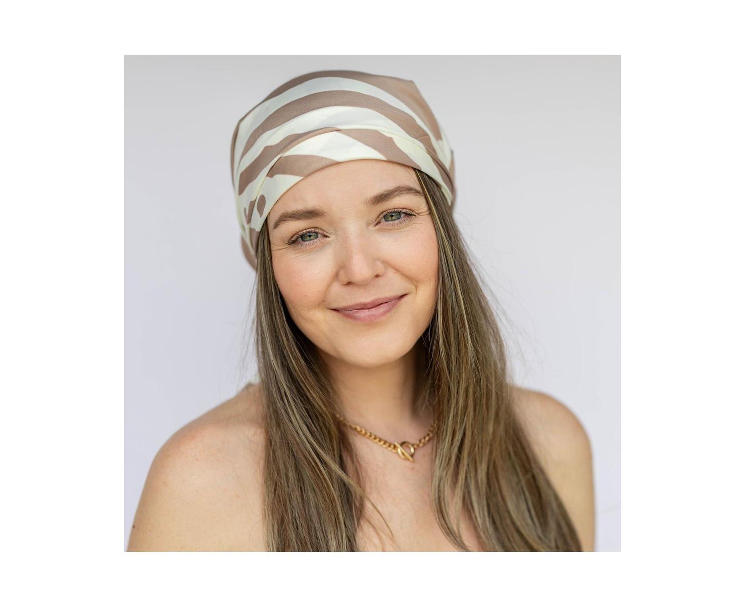 Women's Satin Striped Headscarf