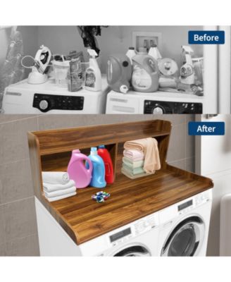 2-Tier Washer and Dryer Countertop Organizer Shelf - Space-Saving Laundry Room Storage