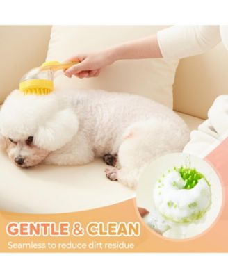 2pcs Pet Bath Brush With Shampoo Dispenser Massage For Dogs Cats Easy Washing Short Long Hair Coarse Fine Teeth