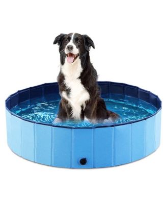 Foldable Dog Pet Bath Pool Collapsible Bathing Tub Slip Resistant Durable Portable No Inflation