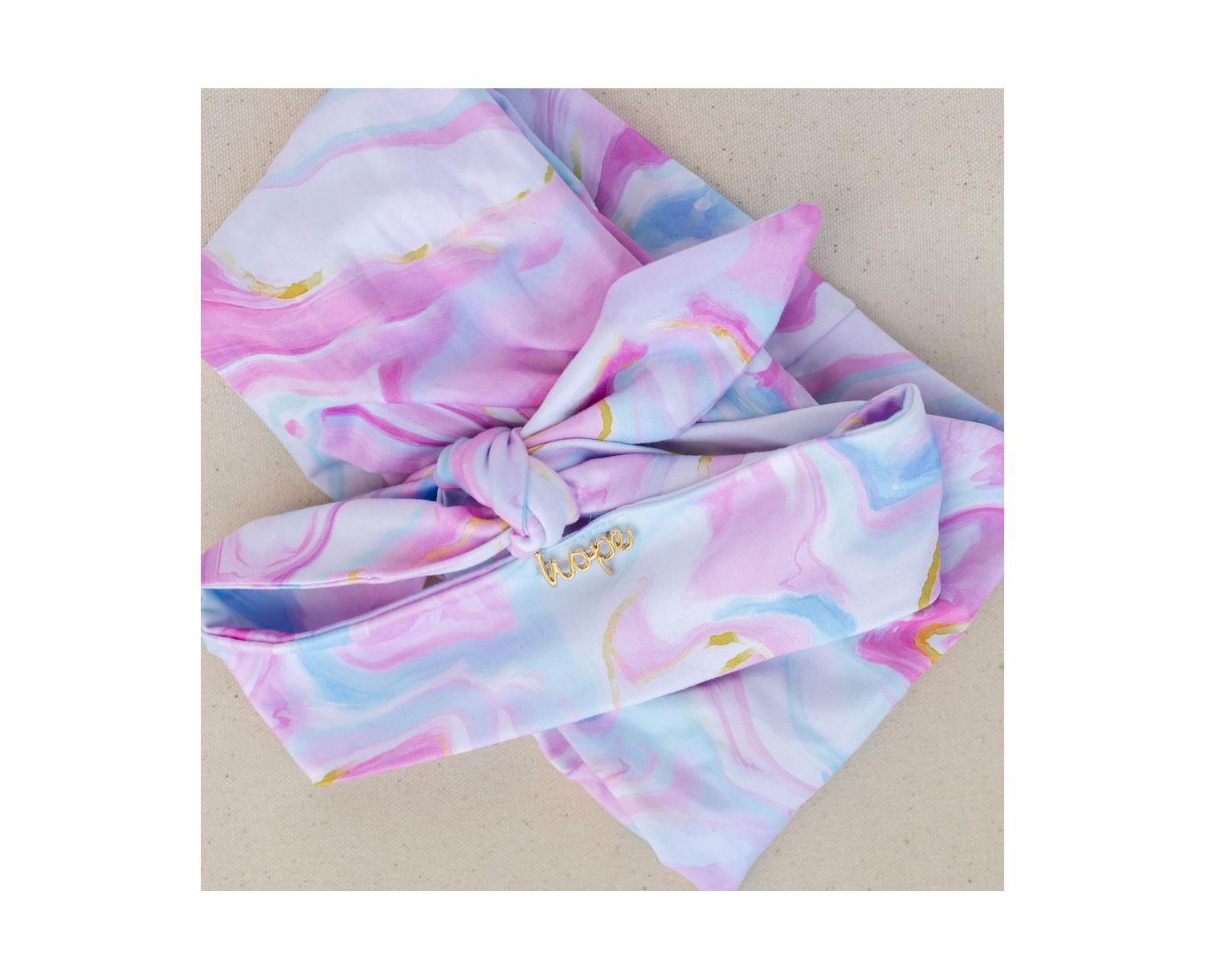 Women's Limited Edition Luxe Tube Turban - Cotton Candy Skies Marble