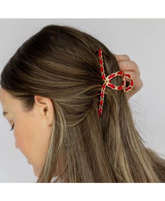 Women's Raffia Looped Hair Claw Clip