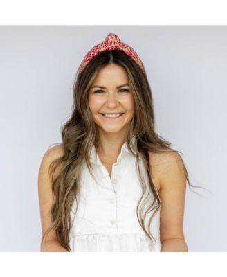 Women's Raffia Top Knot Headband - Pink