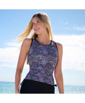 Women's Full Side Shirring Tankini Top