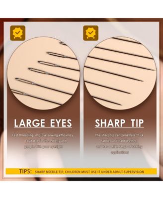 23pcs Large Eye Sewing Needles Hand Leather Embroidery Crafts Repair Plastic Bottle