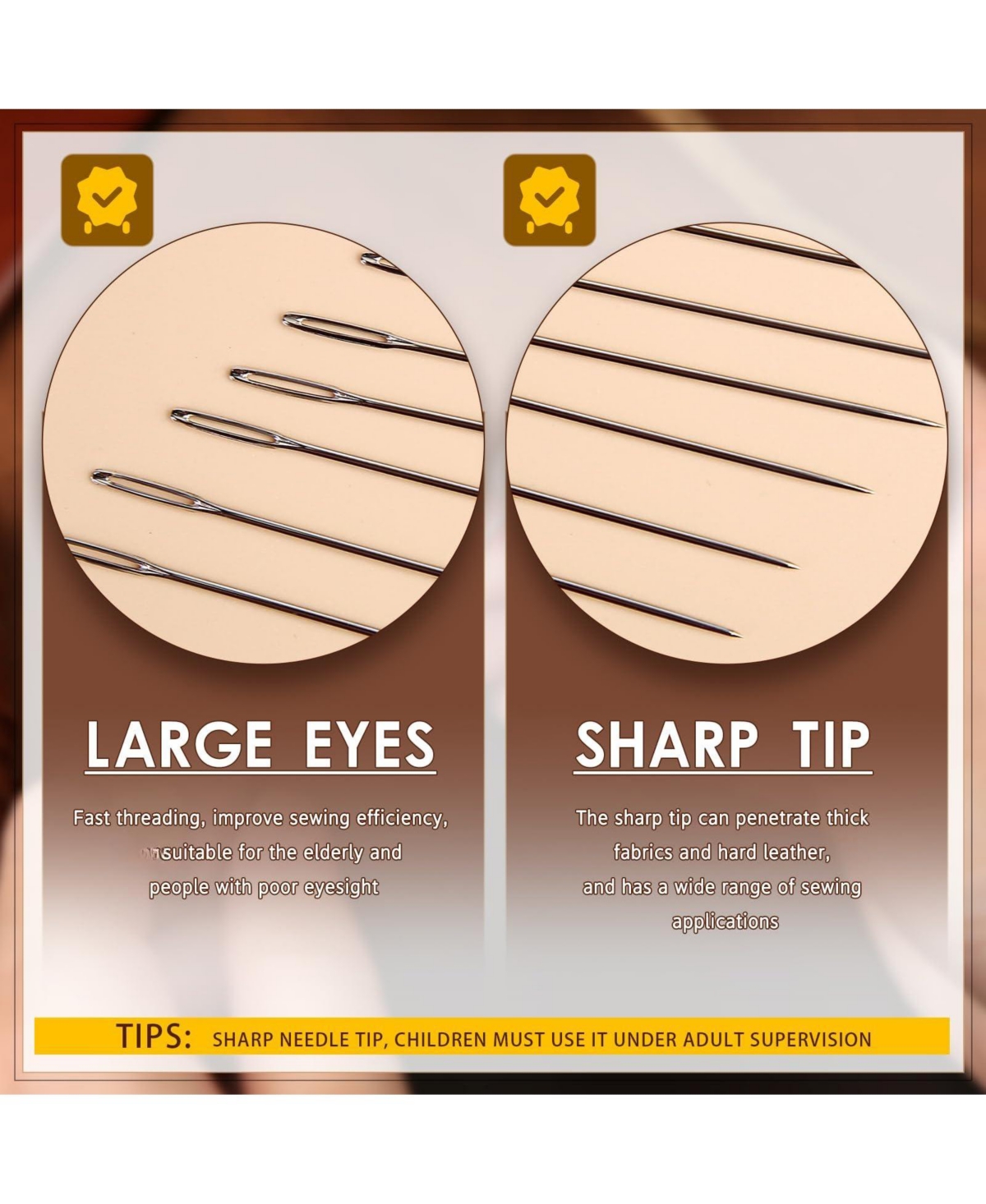 Gnuadz 23pcs Large Eye Sewing Needles Hand Leather Embroidery Crafts Repair Plastic Bottle